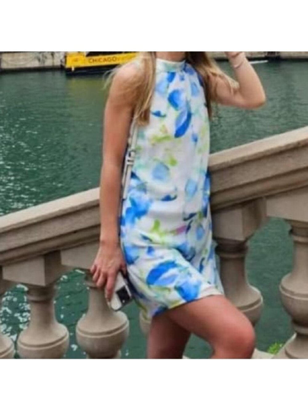 white and blue summer dress
